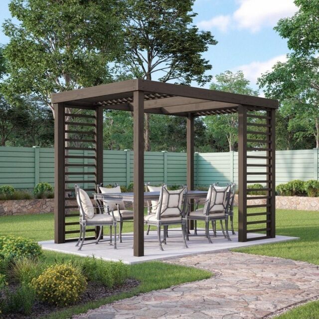 Rutland County Garden Furniture Ltd Panel Pergola - Wood - L240 x W240 cm - Light Green in Brown - image 1