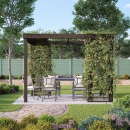 Rutland County Garden Furniture Ltd Panel Pergola - Wood - L240 x W240 cm - Light Green in Brown - thumbnail 4