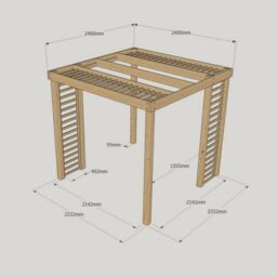 Rutland County Garden Furniture Ltd Panel Pergola - Wood - L240 x W240 cm - Light Green in Brown - thumbnail 7