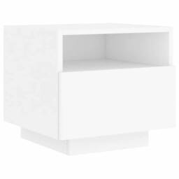 Berkfield Home Decorative Bedside Cabinets with LED Lights 2 pcs White 40x39x37 cm - Size: 40 x 39 x 37 cm - thumbnail 7