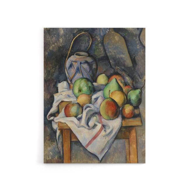 "Artery8 Ginger Jar & Fruit Still Life Paul Cezanne Canvas Wall Art Print - Size: W12"" x H16""" - image 1