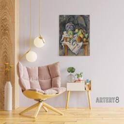 "Artery8 Ginger Jar & Fruit Still Life Paul Cezanne Canvas Wall Art Print - Size: W12"" x H16""" - thumbnail 3