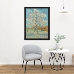"Artery8 Wall Art Print Van Gogh The Pink Peach Tree Large Framed Wall Décor Art in Black - Size: W18"" x H24""" - thumbnail 2