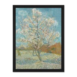 "Artery8 Wall Art Print Van Gogh The Pink Peach Tree Large Framed Wall Décor Art in Black - Size: W18"" x H24""" - thumbnail 1