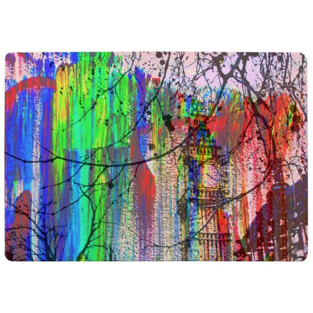 Benjamin Tate Design Big Ben & Trees Painted Rug in Natural - Size: Large - image 1