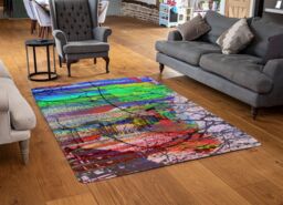 Benjamin Tate Design Big Ben & Trees Painted Rug in Natural - Size: Large - thumbnail 2