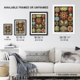 "Artery8 Ascidiae Colourful Marine Life Haeckel Botanical Framed Wall Art Print - Size: W12"" x H16""" - thumbnail 3