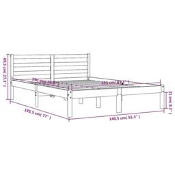 Berkfield Home Beautiful Bed Frame without Mattress Wax Brown 135x190 cm Double - thumbnail 9