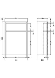 Balterley Floor Standing WC Unit - 818 x 555 x 260mm - Graphite Grey Woodgrain - thumbnail 7