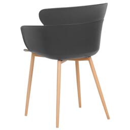 Wyld and Coco Black Dining Chairs Set of 2 - Ergonomic Back Metal Legs - thumbnail 6