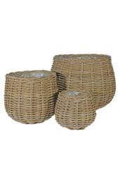 KDMD Onion Baskets with Liners Set of 3 in Brown - thumbnail 5