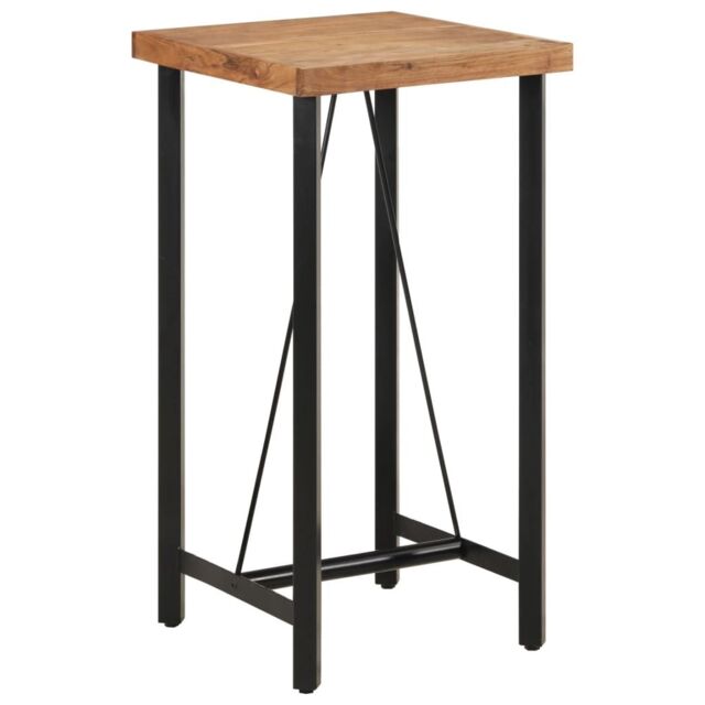 Berkfield Home Bar Table 55x55x107 cm Solid Wood Acacia & Iron in Brown - Size: 55 x 55 x 107 cm - image 1
