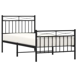 Berkfield Home Metal Bed Frame with Headboard & Footboard Black 90x200 cm - thumbnail 3