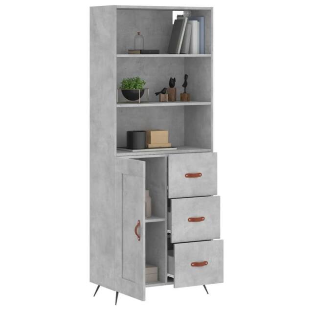 Berkfield Home Highboard Concrete Grey 69.5x34x180 cm Engineered Wood - image 1