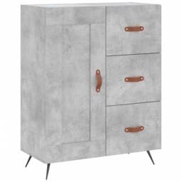Berkfield Home Highboard Concrete Grey 69.5x34x180 cm Engineered Wood - thumbnail 7