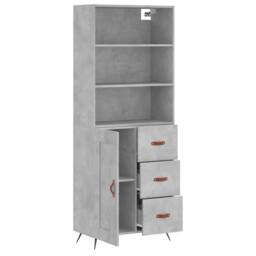 Berkfield Home Highboard Concrete Grey 69.5x34x180 cm Engineered Wood - thumbnail 4