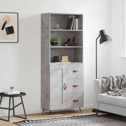Berkfield Home Highboard Concrete Grey 69.5x34x180 cm Engineered Wood - thumbnail 2