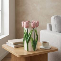 Garden Greatness 3D Pink Tulip Statement Vase - Size: 1 Pack