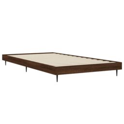 Berkfield Home Bed Frame Brown Oak 100x200 cm Engineered Wood - thumbnail 5