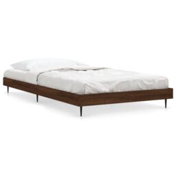 Berkfield Home Bed Frame Brown Oak 100x200 cm Engineered Wood - thumbnail 2