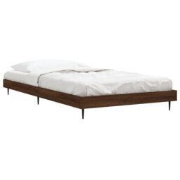 Berkfield Home Bed Frame Brown Oak 100x200 cm Engineered Wood - thumbnail 3