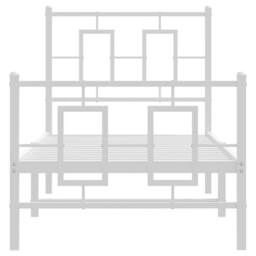 Berkfield Home Metal Bed Frame without Mattress with Footboard White 80x200cm - Size: 80x200 cm - thumbnail 5