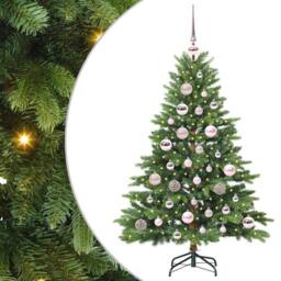 Berkfield Home Artificial Christmas Tree with 150 LEDs Green 120 cm PE & PVC - thumbnail 2