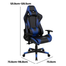 FWStyle Black & Blue Bucket Seat Racer Gaming Chair Faux Leather - thumbnail 5