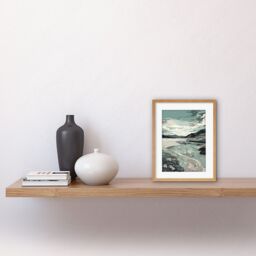 "Artery8 Wall Art Print Luskentyre Beach Coastal Landscape Artwork Framed 9X7 Inch in Beige - Size: W7"" x H9""" - thumbnail 2