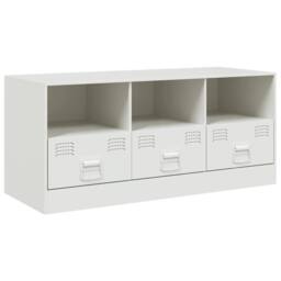 Berkfield Home TV Cabinet White 99x39x44 cm Steel - Size: 99 x 39 x 44 cm