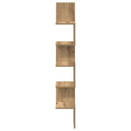 Berkfield Home Wall Corner Shelf Artisan Oak 20x20x127.5 cm Engineered Wood in Brown - thumbnail 4