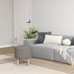 KORVIXA Storage Ottoman, Round Stool Chair with Cushioned Top in Grey - Size: 100 cm x 100 cm - thumbnail 5