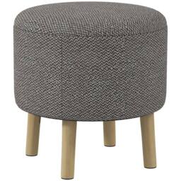 KORVIXA Storage Ottoman, Round Stool Chair with Cushioned Top in Grey - Size: 100 cm x 100 cm - thumbnail 1