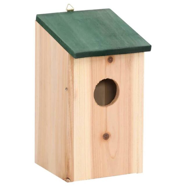 Berkfield Home Bird Houses 10 pcs Solid Firwood 12x12x22 cm in Brown - Size: 12 x 12 x 22 cm - image 1
