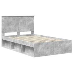 Berkfield Home Bed Frame with Headboard Concerte 120 x 200 cm Solid Pine Wood in Grey - thumbnail 4