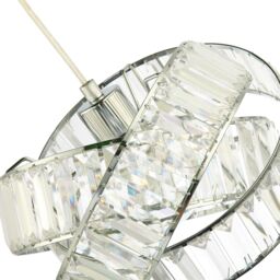 Happy Homewares Modern Three Ring Pendant Shade with Transparent Acrylic Prisms in Silver - thumbnail 3