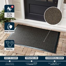 Desire Rugs Non Slip Dirt Trapper Rubber Edged PVC Barrier Door Entrance Mats in Brown - Size: 60 cm x 120 cm - thumbnail 7