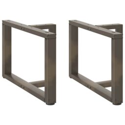 Berkfield Home Coffee Table Legs T-Shaped¬†2 pcs Natural Steel 70x25x(42-43) cm Steel in Black - thumbnail 1