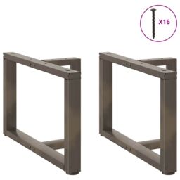 Berkfield Home Coffee Table Legs T-Shaped¬†2 pcs Natural Steel 70x25x(42-43) cm Steel in Black - thumbnail 3