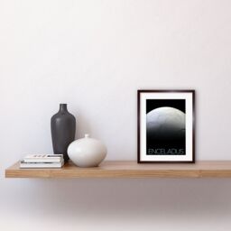"Artery8 Wall Art Print NASA Our Solar System Enceladus Saturn's Moon Surface Artwork Framed 9X7 Inch in Brown - Size: W7"" x H9""" - thumbnail 2