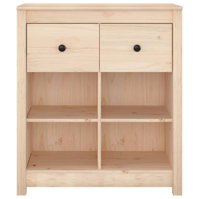 Berkfield Home Sideboard 70x35x80 cm Solid Wood Pine in Light Tan - Size: 70 x 35 x 80 cm - image 1