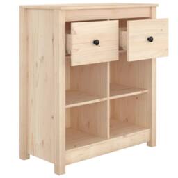 Berkfield Home Sideboard 70x35x80 cm Solid Wood Pine in Light Tan - Size: 70 x 35 x 80 cm - thumbnail 5
