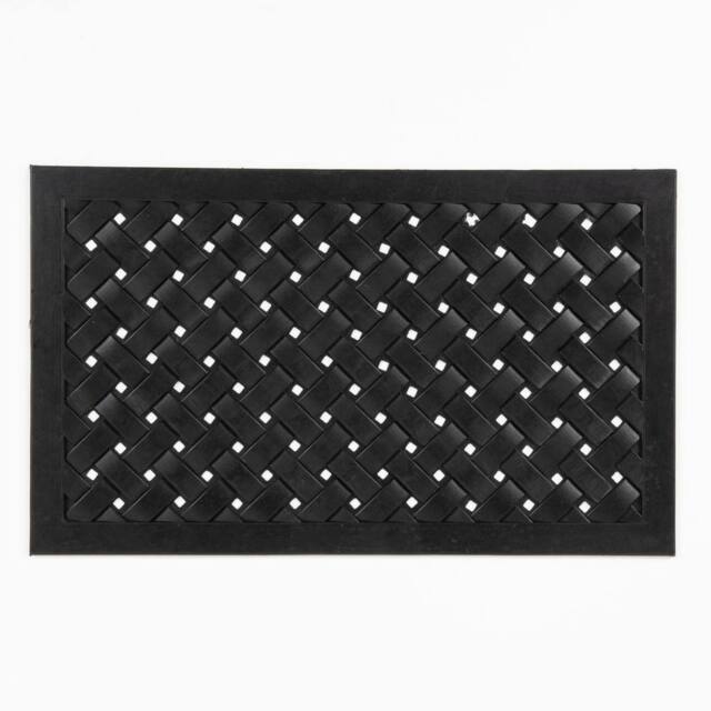 Esselle Reddish Rubber Lattice Mat in Black - Size: 45 cm x 75 cm - image 1