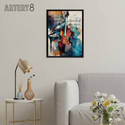 "Artery8 Abstract Notes Violin & Piano Framed Canvas Wall Art Print - Size: W24"" x H32""" - thumbnail 3