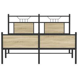 Berkfield Home Durable Bed Frame without Mattress Sonoma Oak 140x200 cm Engineer in Brown - thumbnail 6