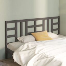 Berkfield Home Bed Headboard Grey 206x4x100 cm Solid Wood Pine - Size: 206 x 4 x 100 cm - thumbnail 1