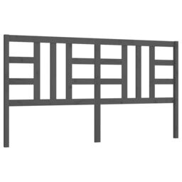 Berkfield Home Bed Headboard Grey 206x4x100 cm Solid Wood Pine - Size: 206 x 4 x 100 cm - thumbnail 2