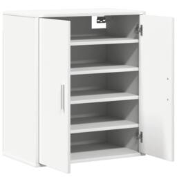 Berkfield Home Shoe Cabinet White 60x35x70 cm Engineered Wood - Size: 60 x 35 x 70 cm - thumbnail 7