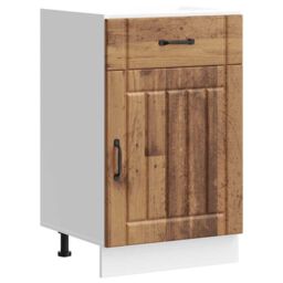 Berkfield Home Kitchen Base Cabinet Lucca Old Wood Engineered Wood in Brown - thumbnail 2