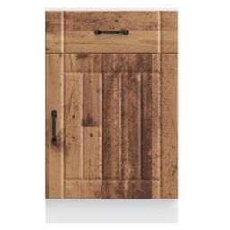 Berkfield Home Kitchen Base Cabinet Lucca Old Wood Engineered Wood in Brown - thumbnail 4